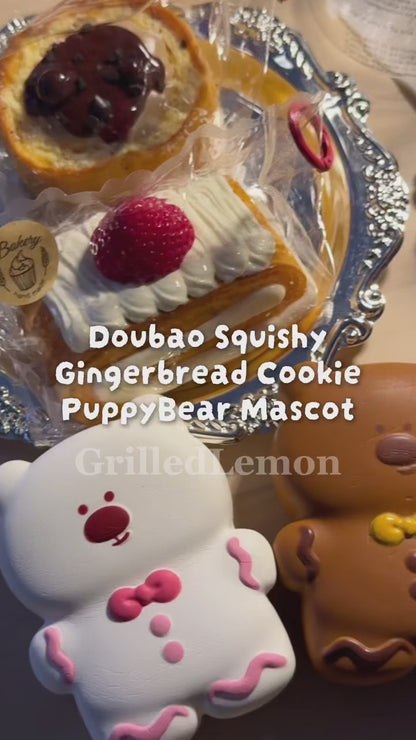 3 Colours! Doubao PuppyBear Gingerbread Cookie Mascot Squishy
