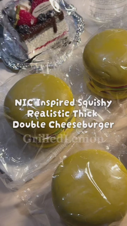 NIC Inspired Realistic Thick Double Cheeseburger Squishy