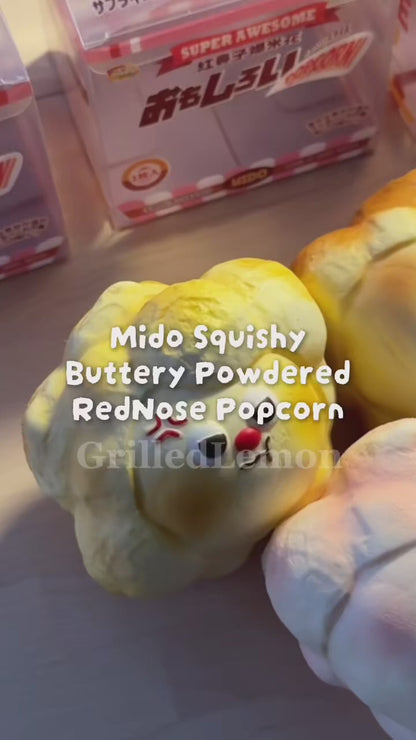 RedNose Strawberry Pink Popcorn Angry Auntie Mascot Squishy