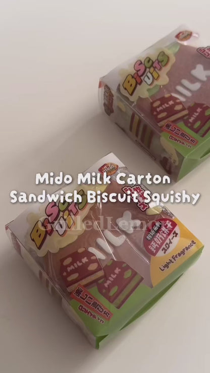 2 Flavours! Milk Carton Calcium Sandwich Cookie Squishy