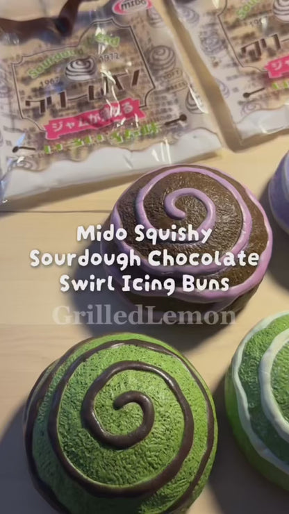Chocolate Covered Sourdough Swirly Bread Bun Squishy