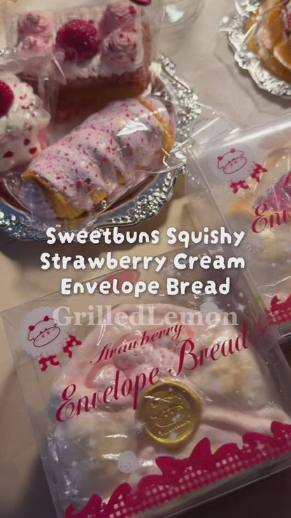 2 Colours! Romantic Fluffy Strawberry Envelope Bread Squishy
