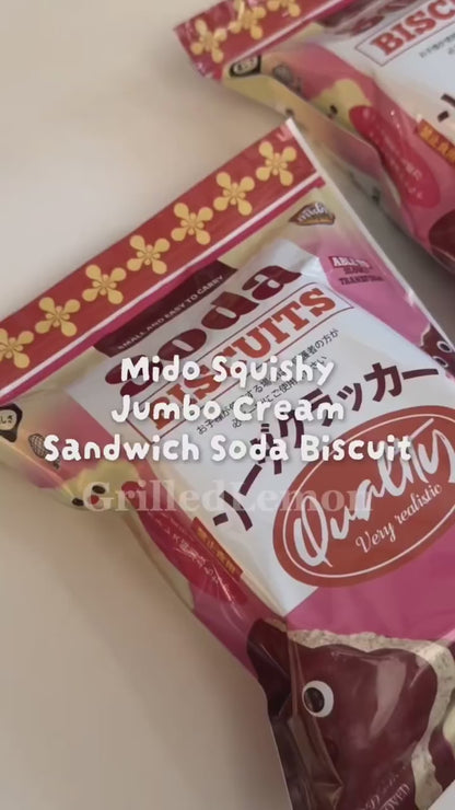 2 Flavours! Jumbo RedNose Chocolate Strawberry Cream Soda Biscuit Squishy