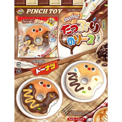2 Colours! Jumbo RedNose Chocolate Drizzle Bitten Donut Squishy